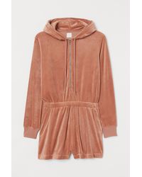 h&m velour jumpsuit