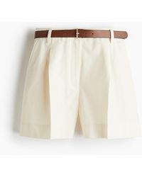H&M - Twillshorts mit Gürtel - Lyst