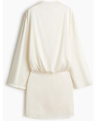H&M - Drapiertes Satinkleid - Lyst