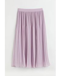 H&M Chiffon Plissierter Jupe in Lila Damen Bekleidung Röcke Knielange Röcke 