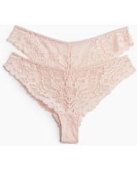 H&M - Lot de 2 culottes Brazilian en dentelle - Lyst