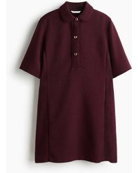 H&M - Bouclé-Kleid mit Kragen - Lyst