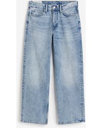 H&M - Straight Relaxed High Jeans - Lyst