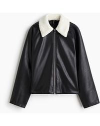 H&M - Jacke mit Teddyfleece-Kragen - Lyst