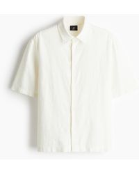 H&M - Kurzarmhemd aus Leinenmix in Loose Fit - Lyst