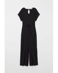 H&M V-neck Jumpsuit - Black