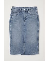 H&M Knielanger Jeansrock - Blau