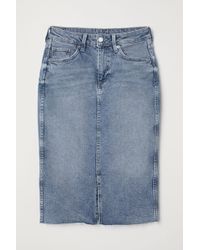 H&M Jupe en jean de longueur genou - Bleu