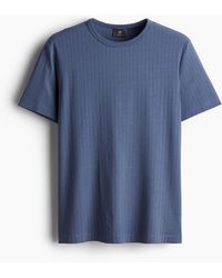 H&M - T-shirt Slim Fit en lyocell côtelé mélangé - Lyst