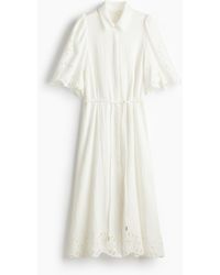 H&M - Blusenkleid mit Broderie Anglaise - Lyst