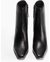 H&M - Leren Boots Met Hak - Lyst