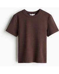 H&M - Nauwsluitend Katoenen T-shirt - Lyst