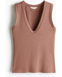 H&M - Geripptes Tanktop - Lyst