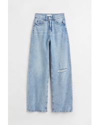 H&M Wide High Jeans - Blauw