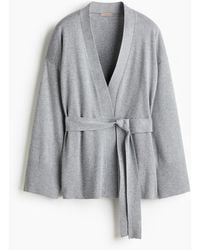 H&M - Gebreid Vest Met Strikceintuur - Lyst