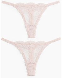 H&M - Lot De 2 Strings Tanga En Dentelle - Lyst