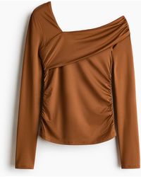 H&M - Gedrapeerde One-shouldertop - Lyst