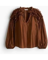 H&M - Bluse mit Volants - Lyst