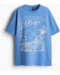 H&M - Oversized T-Shirt mit Print - Lyst
