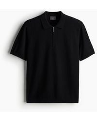 H&M - Poloshirt mit Zipper in Slim Fit - Lyst