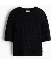 H&M - T-Shirt aus Pointellestrick - Lyst