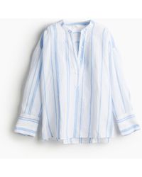 H&M - Linnen Popover-blouse - Lyst