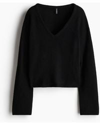H&M - Fijngebreide Trui Met V-hals - Lyst