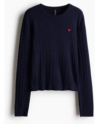 H&M - Pull En Maille Torsadée - Lyst