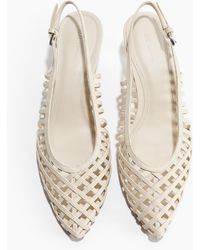 H&M - Leren Slingbacks Met Kittenheel - Lyst