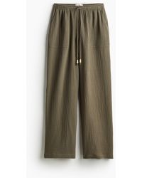 H&M - Pantalon en mousseline avec taille élastique - Lyst