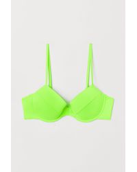 H&M Wattiertes Bikinitop - Grün