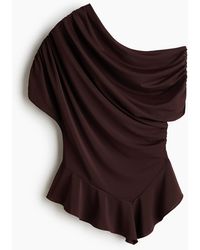 H&M - Gedrapeerde One-shouldertop - Lyst