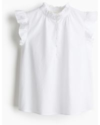 H&M - Bluse aus Leinenmix - Lyst