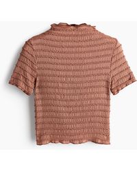 H&M - Gesmoktes Shirt mit Overlock-Details - Lyst