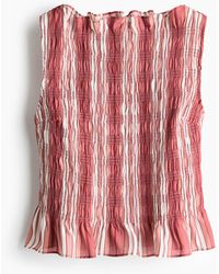 H&M - Gesmokte Top Van Viscose - Lyst