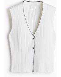 H&M - Weste in Rippstrick - Lyst