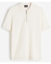 H&M - Structuurgebreid Poloshirt - Lyst