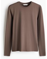 H&M - Top Van Microvezel Met Lange Mouwen - Lyst