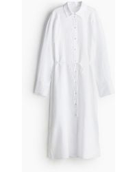 H&M - Robe chemise en lin - Lyst