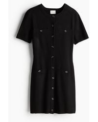 H&M - Strickkleid mit Knopfleiste - Lyst