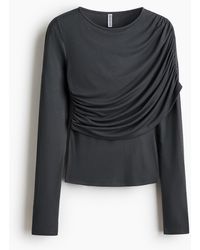 H&M - Gedrapeerde Top Van Viscose - Lyst