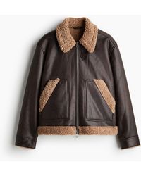 H&M - Jacke mit Teddybesatz in Regular Fit - Lyst