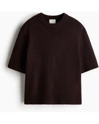 H&M - Gebreid T-shirt Van Wol - Lyst