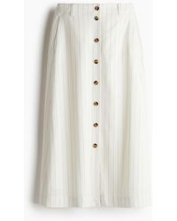 H&M - Jupe aus Leinenmix - Lyst