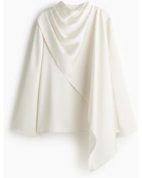 H&M - Satinbluse mit Schaldetail - Lyst