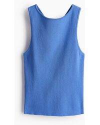 H&M - Geripptes Tanktop mit gekreuzten Trägern - Lyst