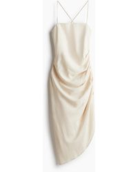 H&M - Drapiertes Kleid aus Leinenmix - Lyst