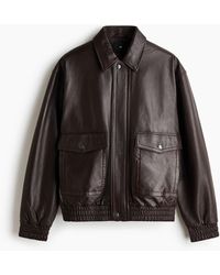 H&M - Bomber En Cuir - Lyst