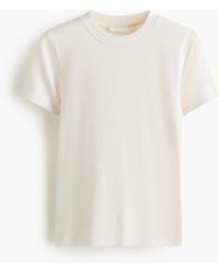 H&M - Geribd T-shirt Van Viscose - Lyst