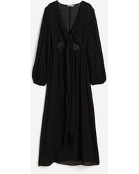 H&M - Gecrinkeltes Kleid mit Bindedetail - Lyst
